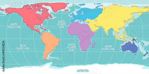World map in color