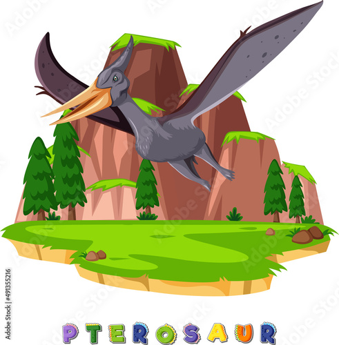 Dinosaur wordcard for pterosaur photo