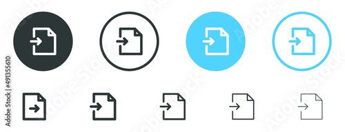 import file icon with arrow symbol, export archive file document icons 