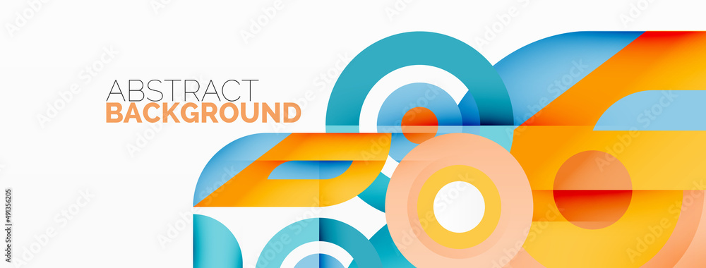 Obraz premium Rings and circles geometric abstract background for wallpaper, banner, backdrop
