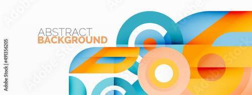 Rings and circles geometric abstract background for wallpaper, banner, backdrop