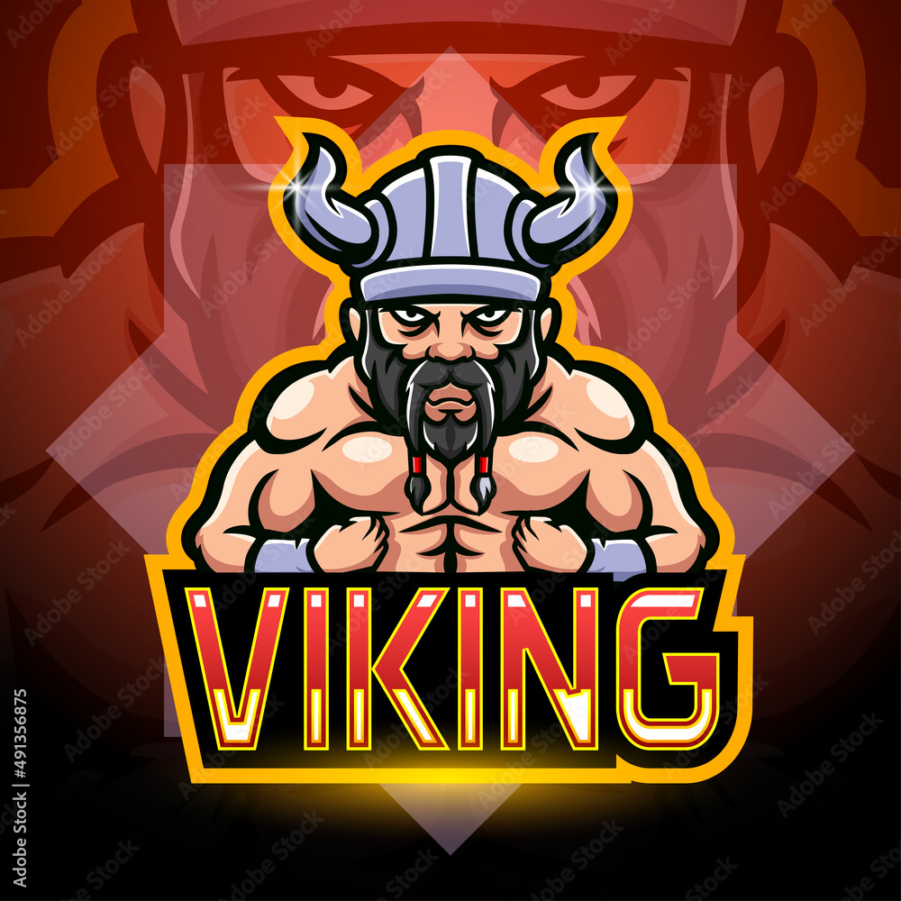 Viking esport logo mascot design Viking esport logo mascot design