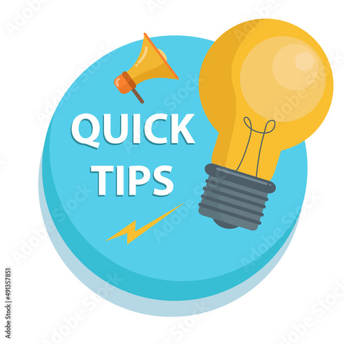 Quick tips label design vector