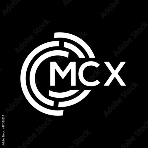 MCX letter logo design on black background. MCX creative initials letter logo concept. MCX letter design. photo