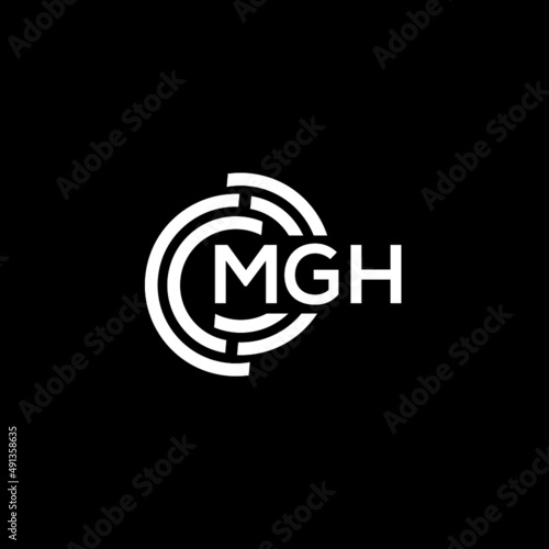 MGH letter logo design on black background. MGH creative initials letter logo concept. MGH letter design.