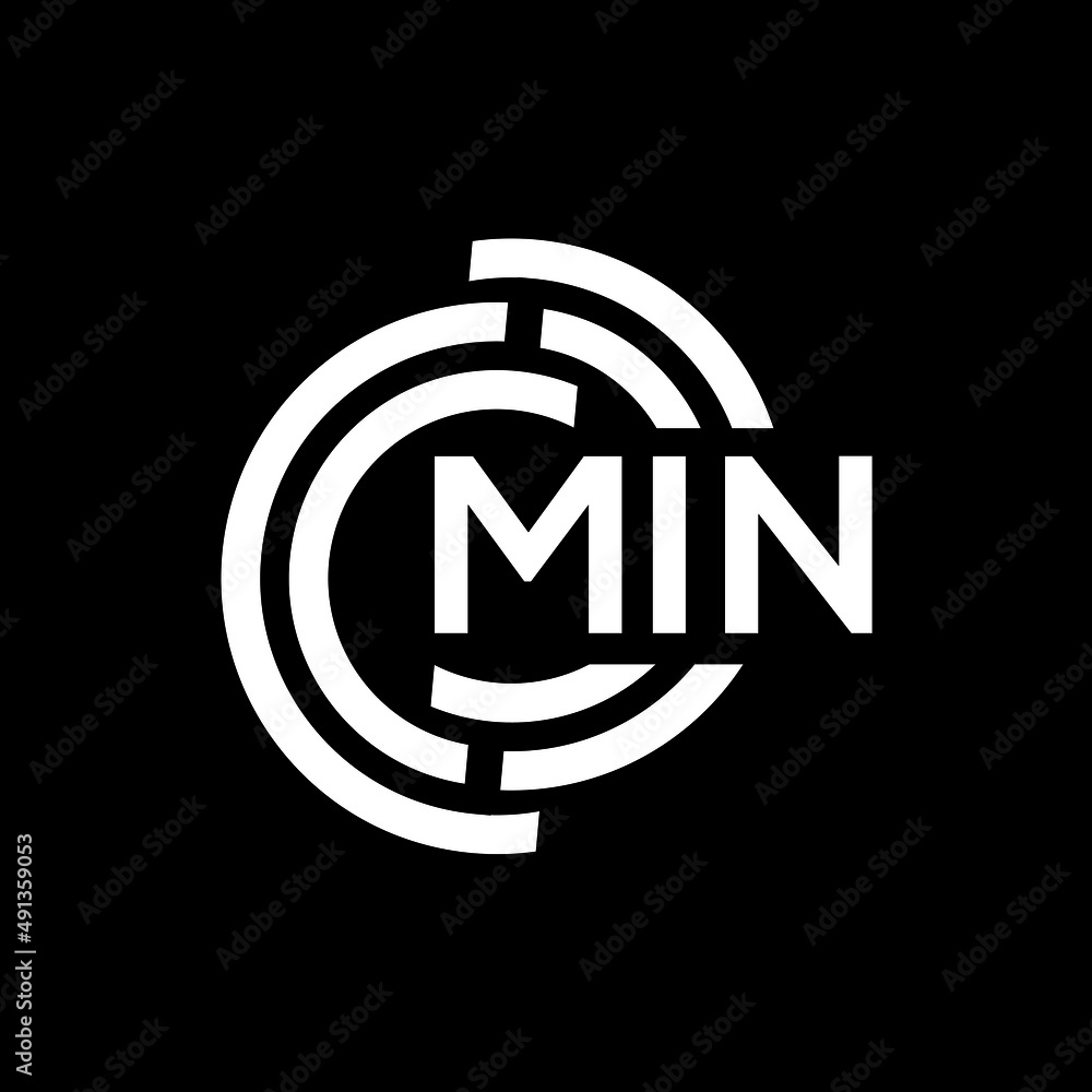 MIN letter logo design on black background. MIN creative initials letter logo concept. MIN letter design. MIN letter logo design on black background. MIN creative initials letter logo concept. MIN letter design.