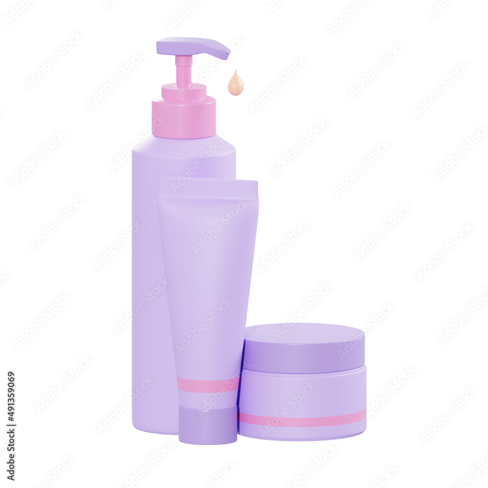 3d illustration body care object 3d illustration body care object