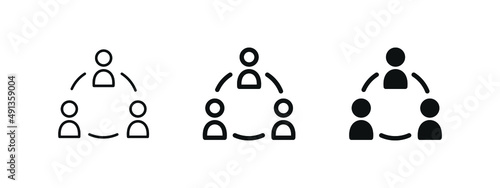 collaboration icon, people group connection icons - teamwork share, connect icon  photo
