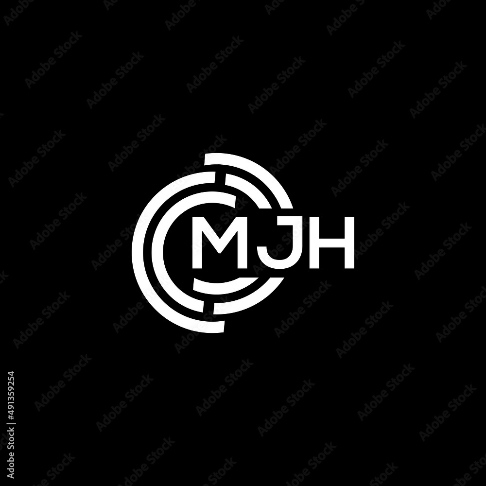 MJH letter logo design on black background. MJH creative initials letter logo concept. MJH letter design. MJH letter logo design on black background. MJH creative initials letter logo concept. MJH letter design.