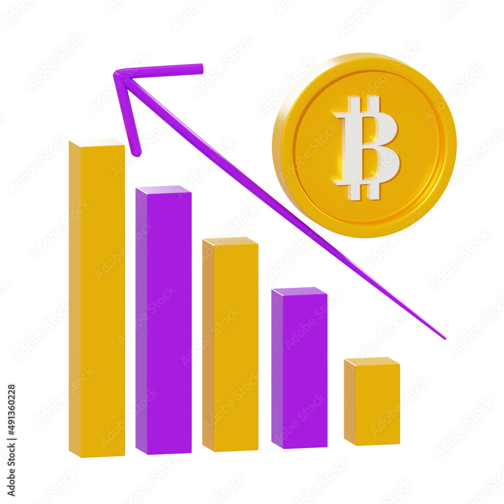 3d illustration bitcoin statistic 3d illustration bitcoin statistic