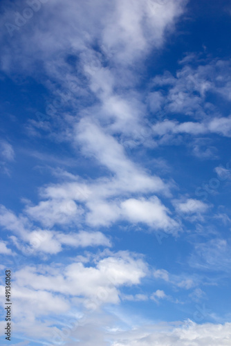 bright blue sky with few clouds, beautiful nature