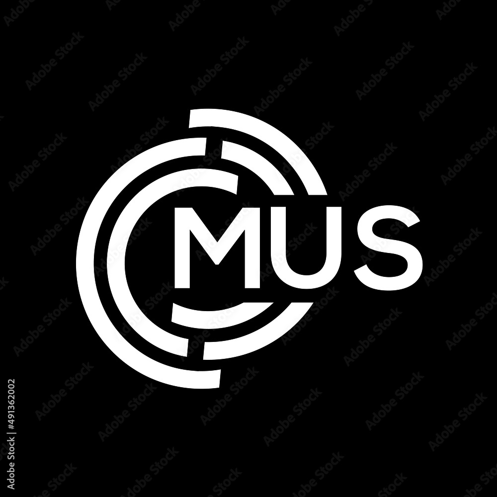 MUS letter logo design on black background. MUS creative initials letter logo concept. MUS letter design. MUS letter logo design on black background. MUS creative initials letter logo concept. MUS letter design.
