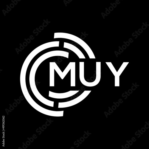 MUY letter logo design on black background. MUY creative initials letter logo concept. MUY letter design.
 photo