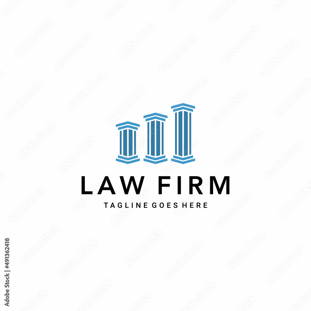 Illustration abstract pillar law firm sign logo design vector