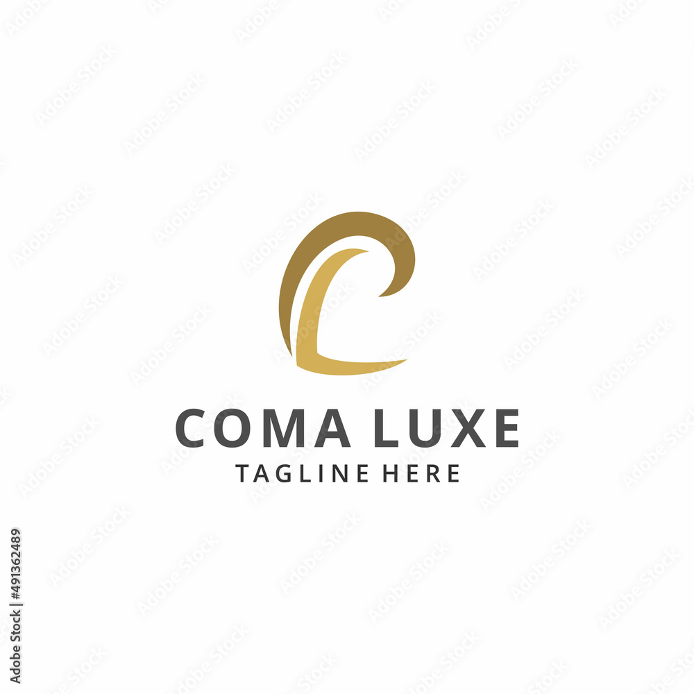 Creative Illustration modern luxury initial CL or LC sign geometric logo design template
