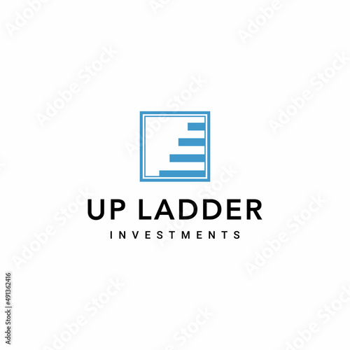 Illustration abstract up stairs ladder sign success logo design