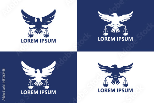 Set of eagle law justice logo template design vector