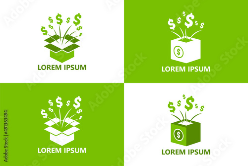 Set of money box logo template design vector