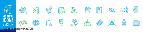 Set of Coronavirus and Vaccine line icons, covid19, Medical mask, health, contagious, epidemic, outbreak, Vector