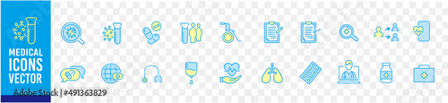 Set of Coronavirus and Vaccine line icons, covid19, Medical mask, health, contagious, epidemic, outbreak, Vector