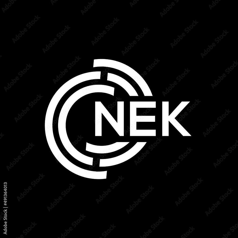 NEK letter logo design on black background. NEK creative initials letter logo concept. NEK letter design.