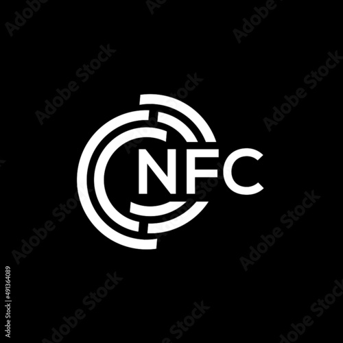 NFC letter logo design on black background. NFC creative initials letter logo concept. NFC letter design.