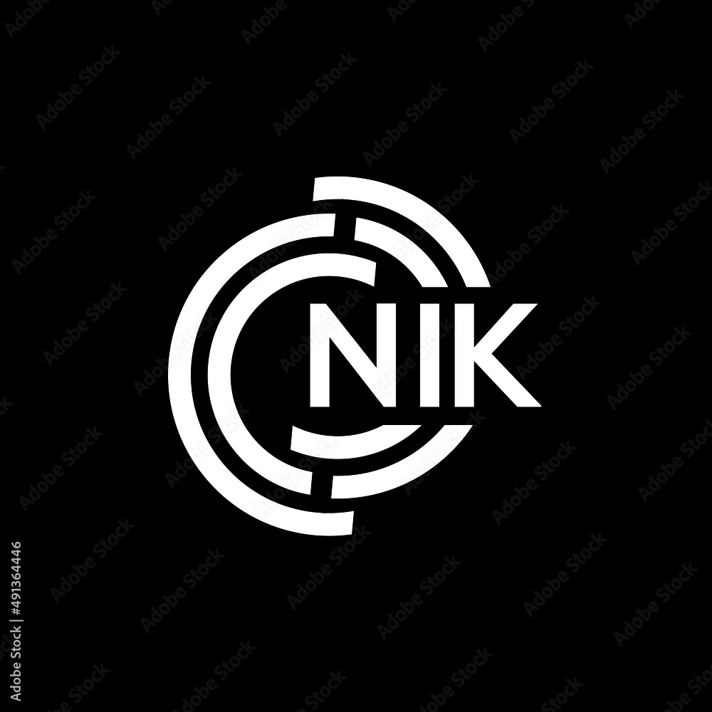 NIK letter logo design on black background. NIK creative initials letter logo concept. NIK letter design. - obrazy, fototapety, plakaty 