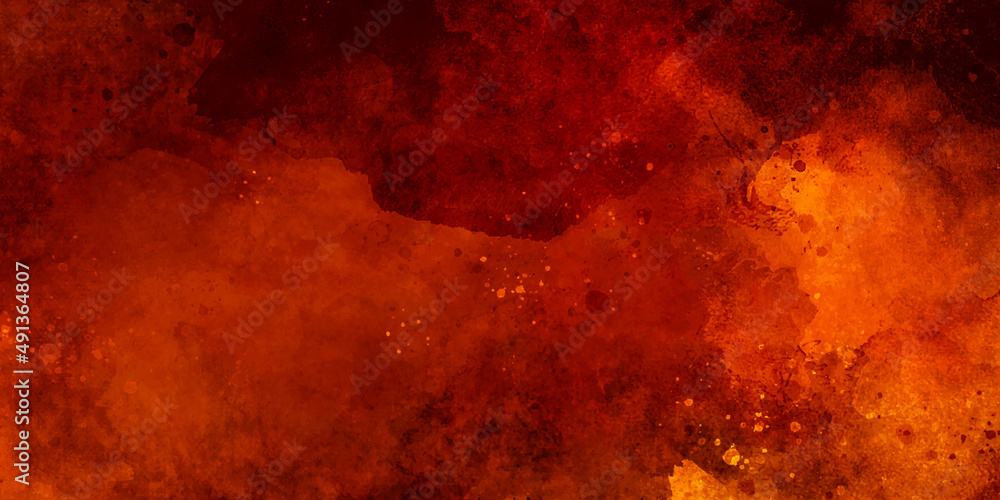 Red and yellow background and abstract background, uneven surface, coating abstract blaze fire flame texture or background. Wall grunge texture with red tones. Vintage red abstract grunge. - obrazy, fototapety, plakaty 