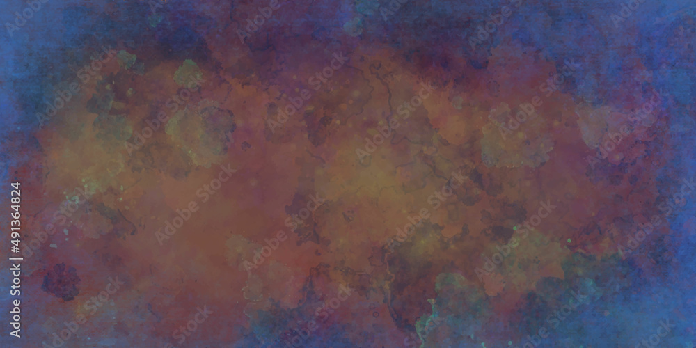 Abstract watercolor painting and metal background for many applications. Old grunge rusty and dirty metal background.