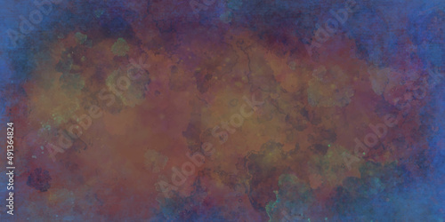Abstract watercolor painting and metal background for many applications. Old grunge rusty and dirty metal background.