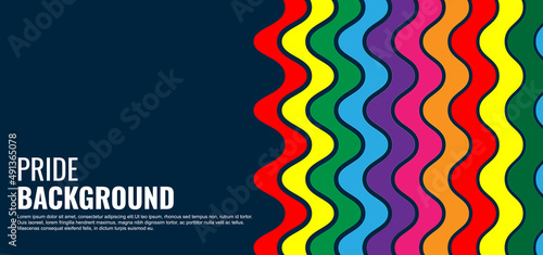 LGBT pride abstract background. Vector background with wave rainbow colors. Vector Banner Template for Pride Month