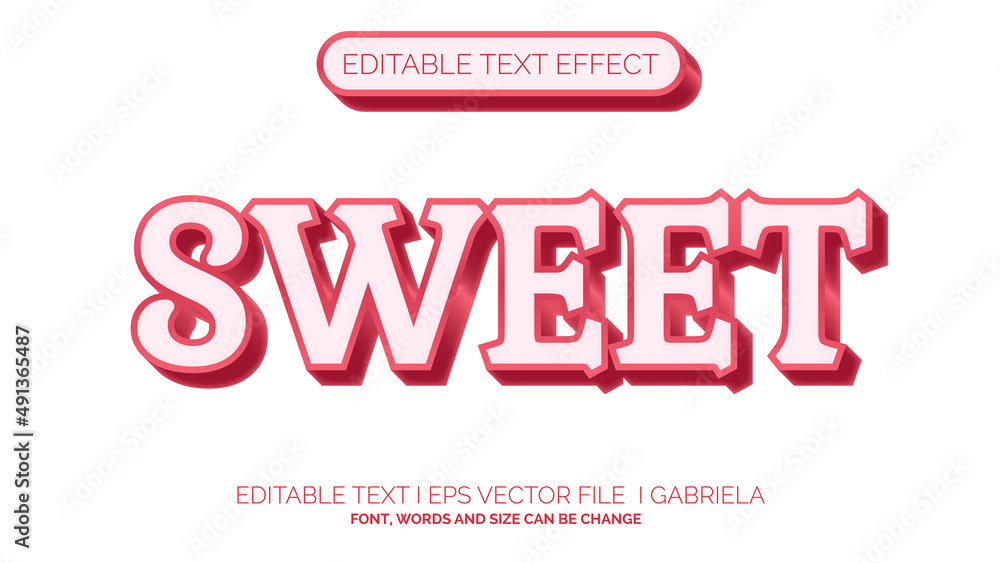 Editable Text Effect - Sweet Editable Text Effect - Sweet