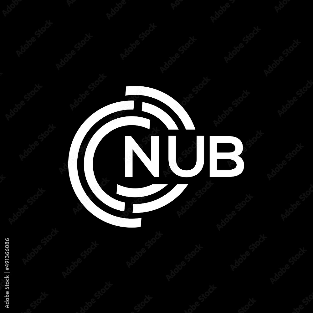 Obraz premium NUB letter logo design on black background. NUB creative initials letter logo concept. NUB letter design.