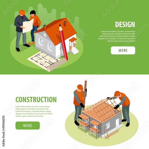 House Construction Banners Set