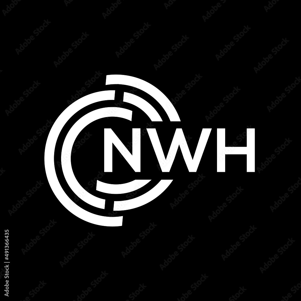NWH letter logo design on black background. NWH creative initials letter logo concept. NWH letter design. NWH letter logo design on black background. NWH creative initials letter logo concept. NWH letter design.