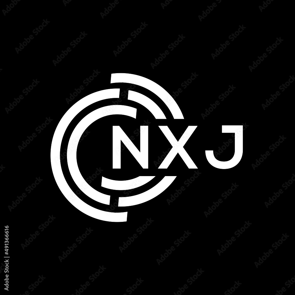 NXJ letter logo design on black background. NXJ creative initials letter logo concept. NXJ letter design.