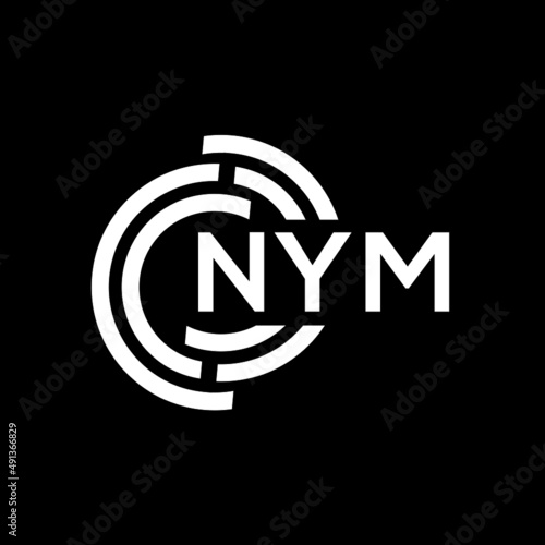 NYM letter logo design on black background. NYM creative initials letter logo concept. NYM letter design.
 photo