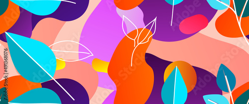 Bold Pattern Tropical Leaf Jungle Modern Motif