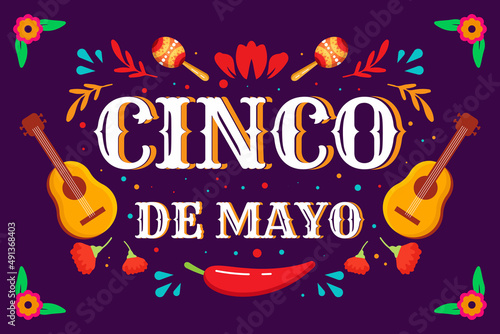 cinco de mayo background illustration flat design