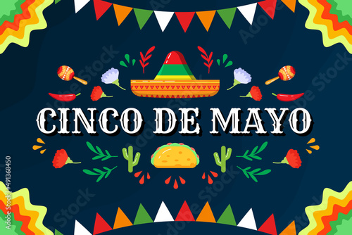 cinco de mayo background design illustration composition