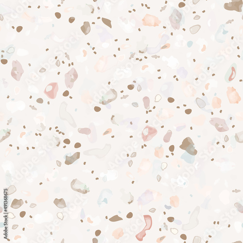 Terrazzo Texture Vector. Flooring Seamless Pattern
