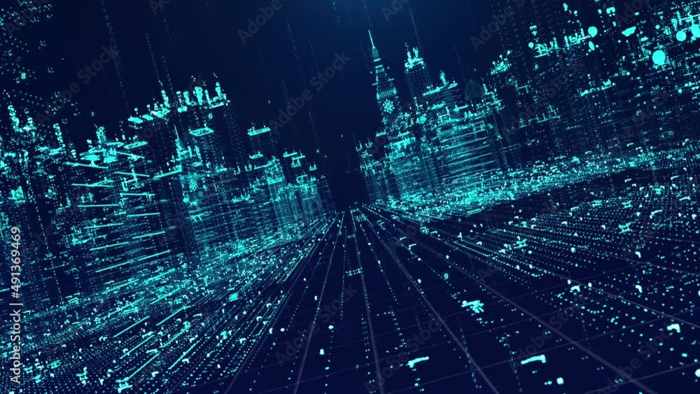 Particle digital holography technology urban architecture Street shuttle. Particle digital holography technology urban architecture Street shuttle.
