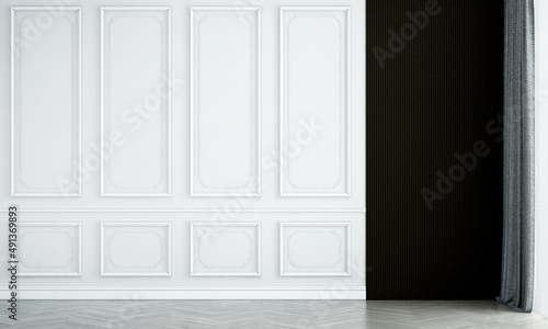 Wallpaper Mural Modern empty living room and white wall texture background interior design / 3D rendering
 Torontodigital.ca