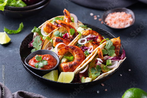 Wallpaper Mural Vegan Tacos with Plant based prawns, shrimps Torontodigital.ca