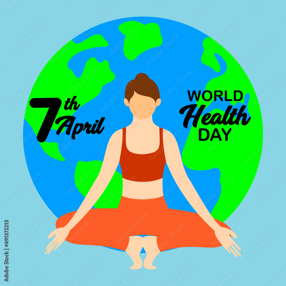Basic RGB, world health day, healthy lifestyle, . 
 vector Illustration of world health day, international event. on April 7th every year.