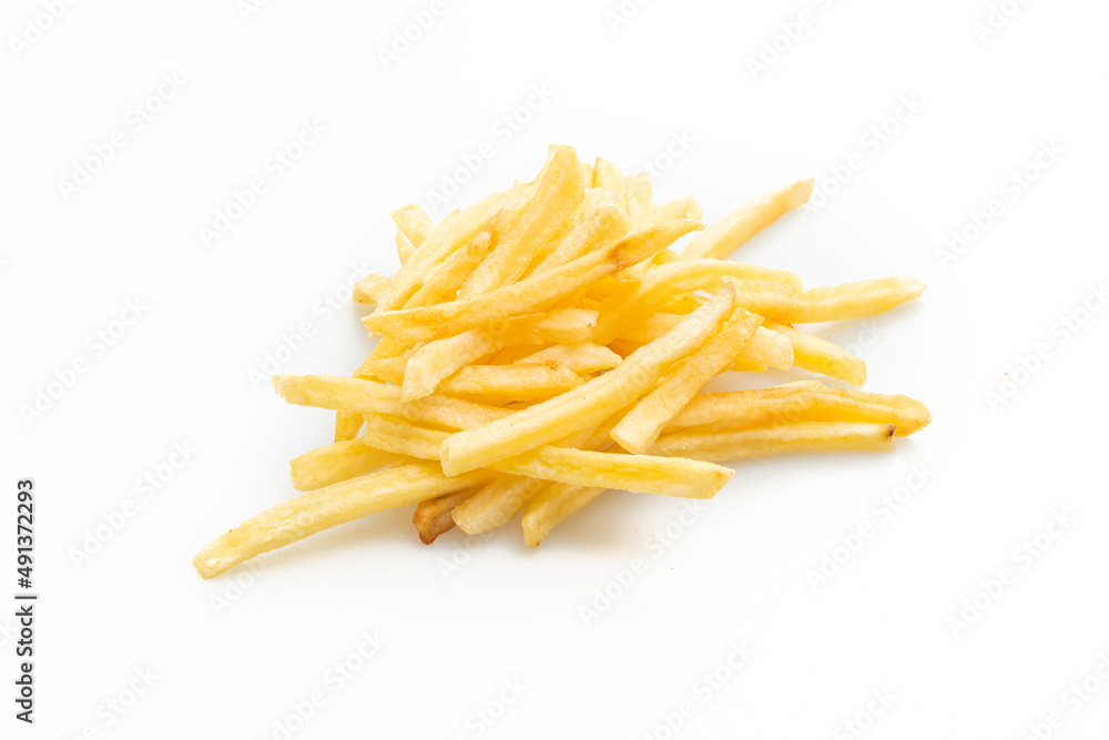 French fries on white background French fries on white background