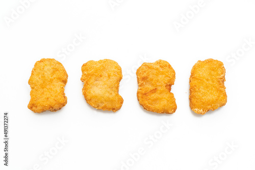 fried chicken nugget on white background