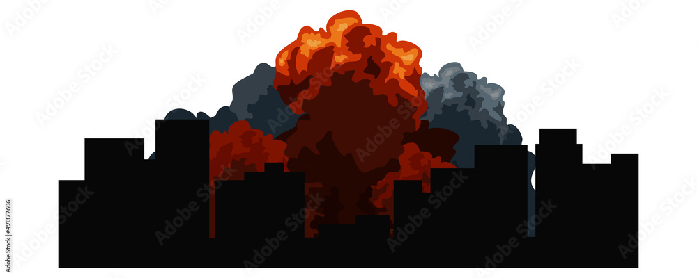 Vecteur Stock 市街戦 爆発 空爆 テロ 爆発 戦争のイラスト素材 ベクター | Adobe Stock