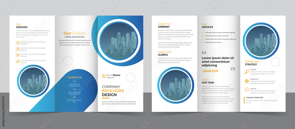 Creative corporate modern business trifold brochure template, trifold layout, a4 size brochure