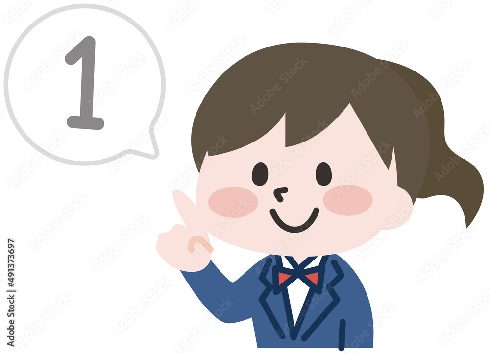 数を数える女子学生